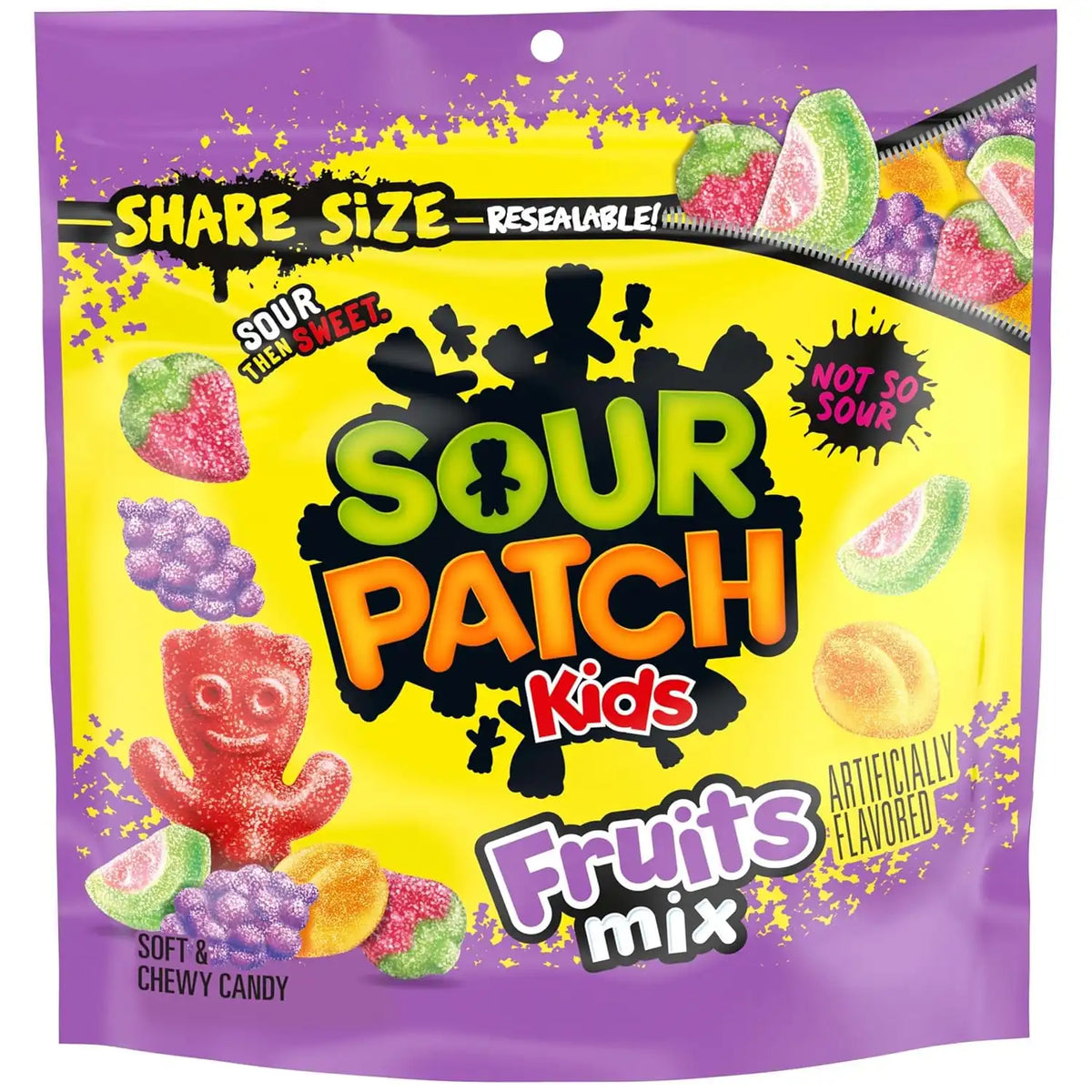 SOUR PATCH KIDS Fruits Mix Soft & Chewy Gummy Candy, Share Size, 11.03 Ounce (Pack of 12)
