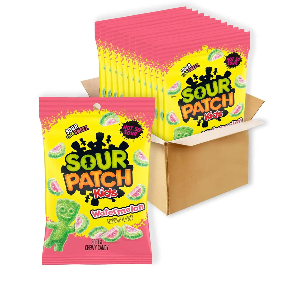 SOUR PATCH KIDS Watermelon Soft & Chewy Gummy Candy, Bulk Candy, 12 Bags