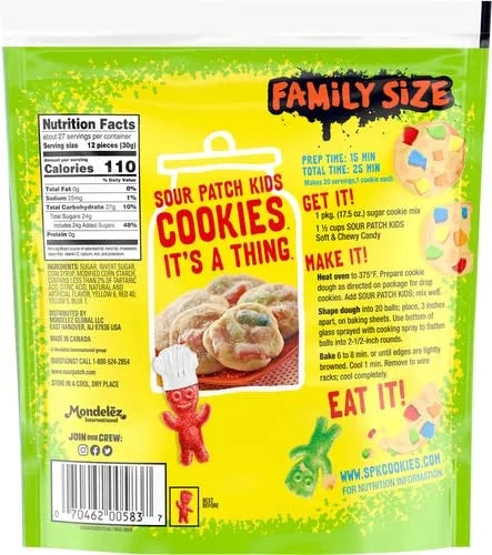 SOUR PATCH KIDS Soft & Chewy Gummy Candy, Family Size, Bulk Candy, 1.8 lb (Pack of 4)
