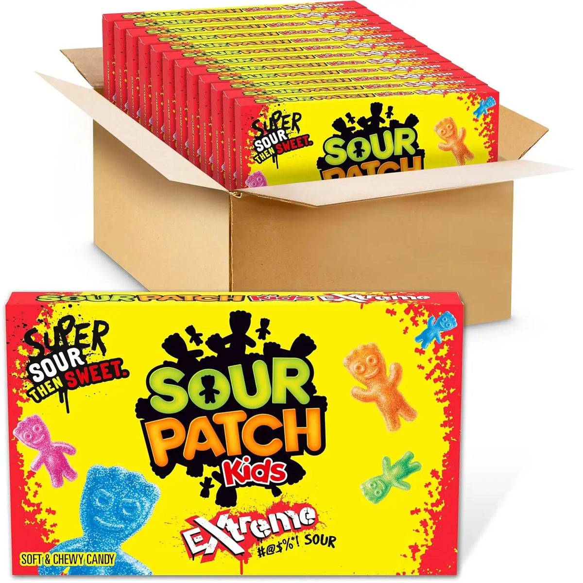 SOUR PATCH KIDS Extreme Sour Soft & Chewy Gummy Candy, Bulk Candy, 12 Boxes